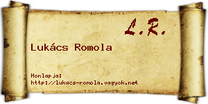 Lukács Romola névjegykártya