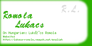 romola lukacs business card